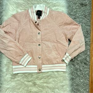 Pink Corduroy Bomber Jacket